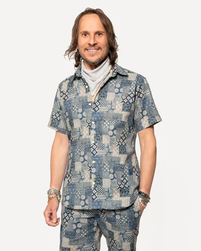 Short Sleeve Dylan | Denim Patches made by 18 Waits