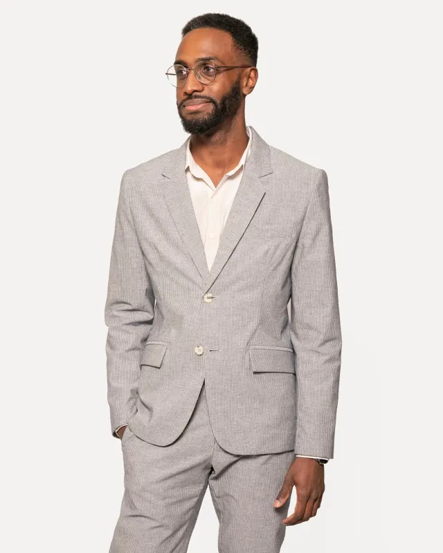 Blazer | Pinstripe Chambray made by 18 Waits