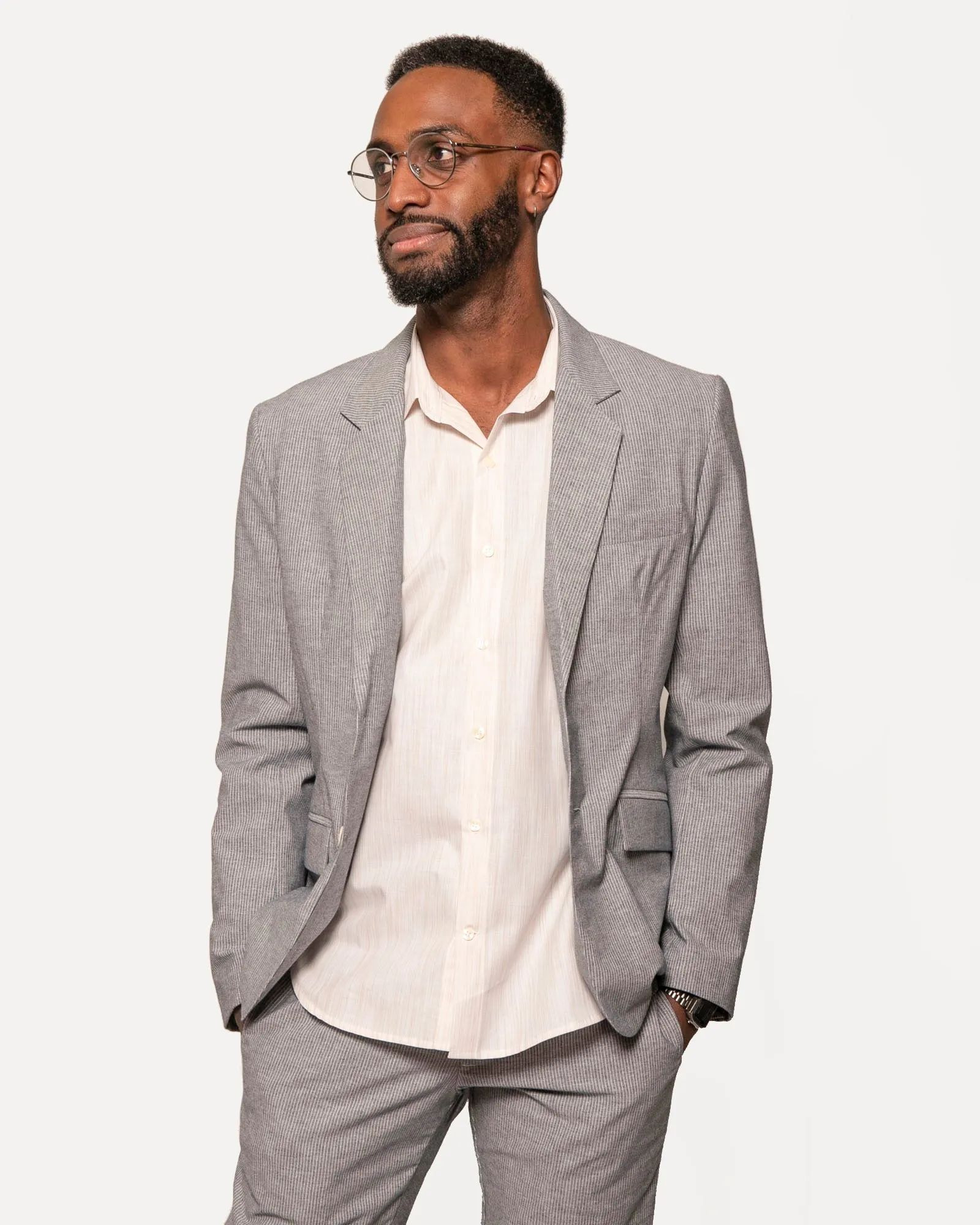 Blazer | Pinstripe Chambray sold by 18 Waits product image thumbnail 4