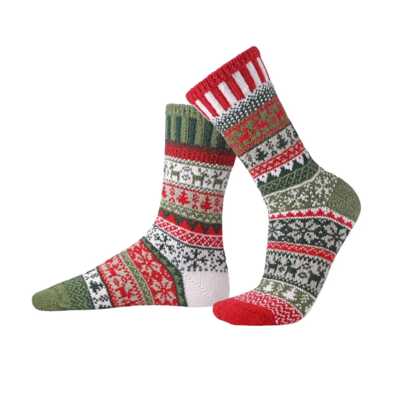 Solmate Yuletide Crew Socks sold by Garneau Slippers