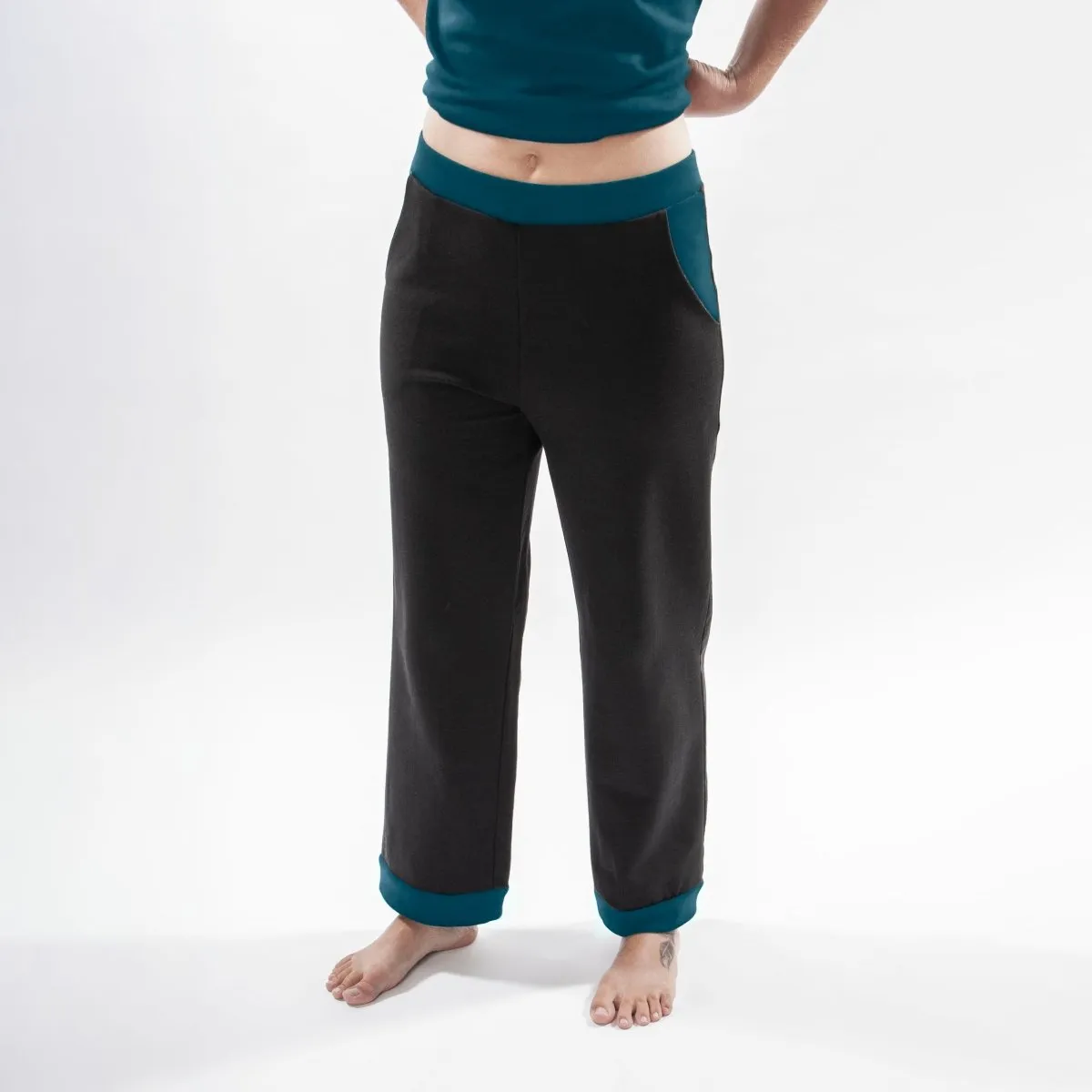 Colorful Seville loungewear pants sold by Garneau Slippers