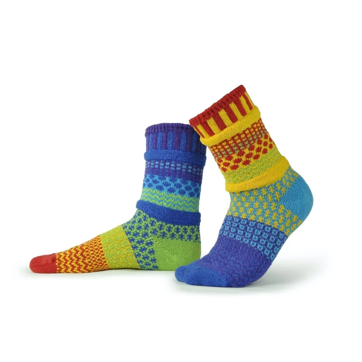 Solmate Rainbow Crew Socks sold by Garneau Slippers