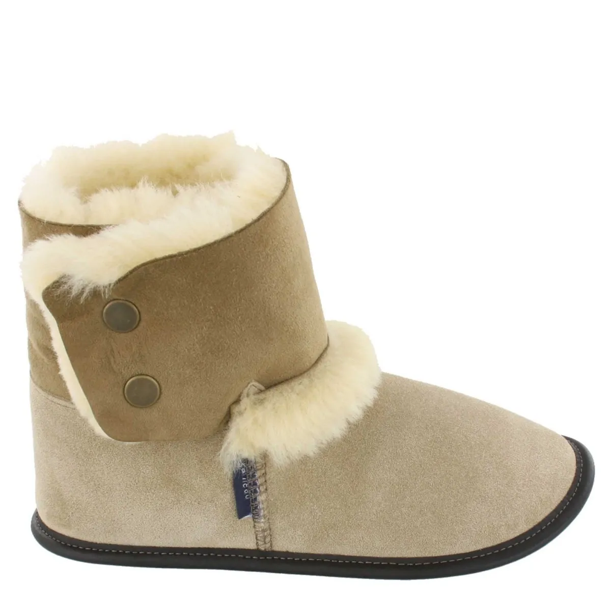 Reversed Sheepskin Bootie Slippers sold by Garneau Slippers