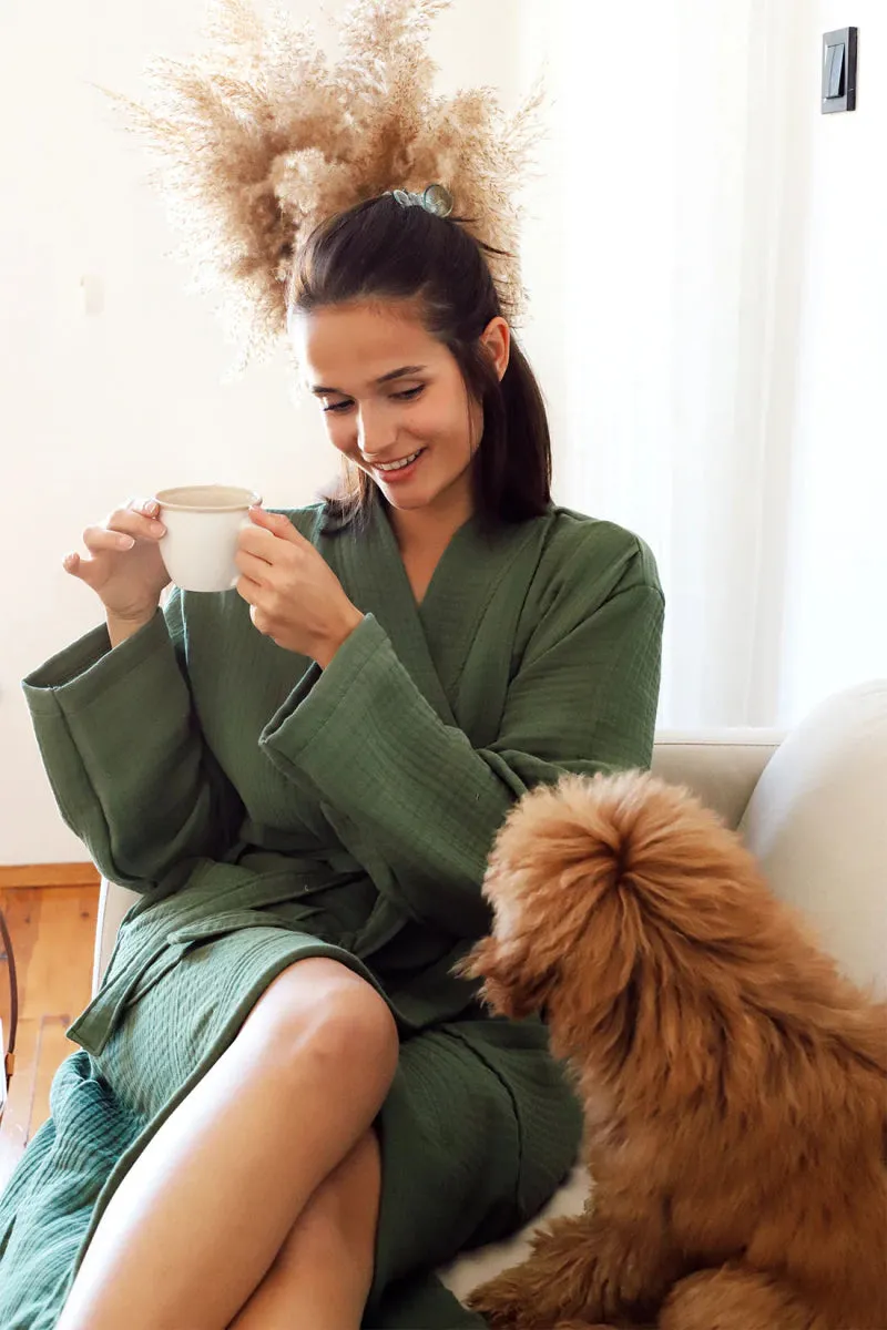 Muslin Natural Cotton Soft Bathrobe sold by Garneau Slippers product image thumbnail 5