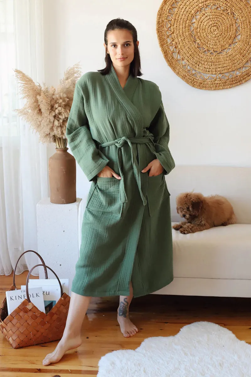 Muslin Natural Cotton Soft Bathrobe sold by Garneau Slippers product image thumbnail 4