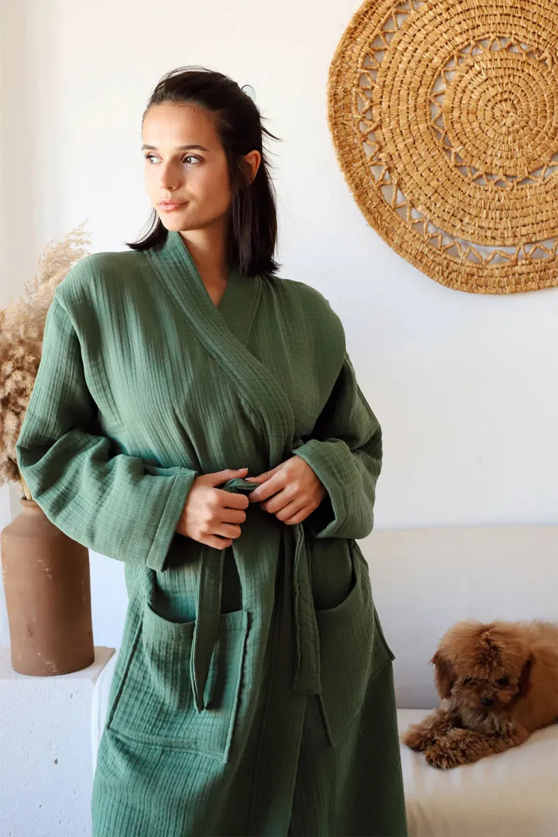 Muslin Natural Cotton Soft Bathrobe sold by Garneau Slippers product image thumbnail 3