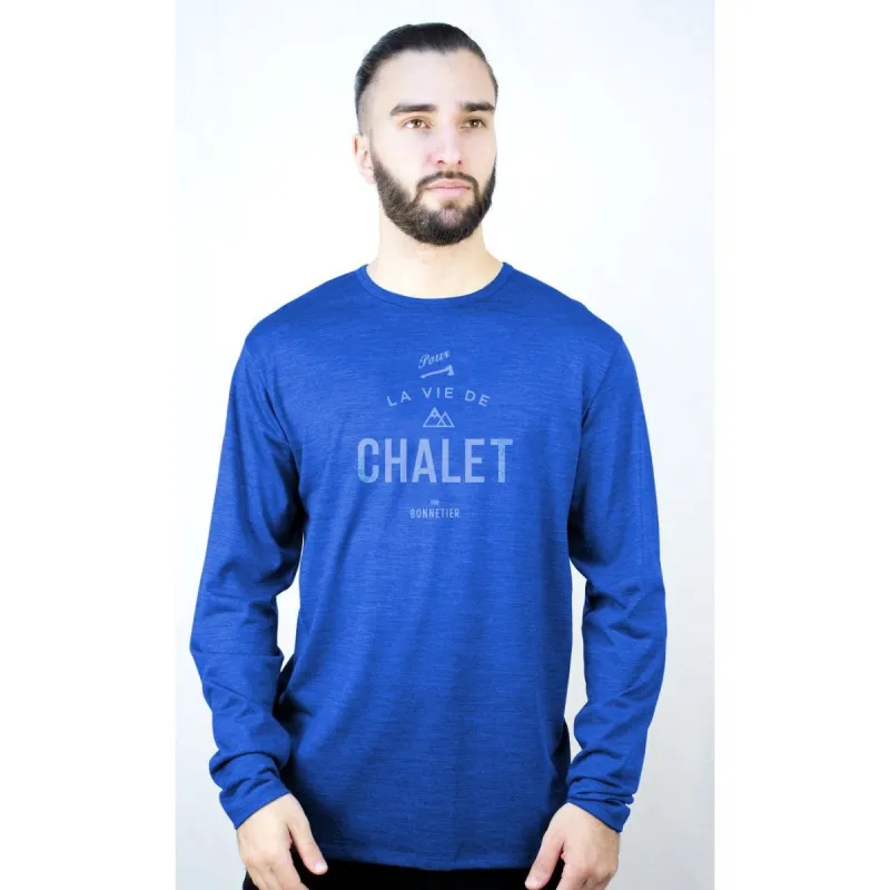 Blue Merino Long Sleeve Shirt CHALET made by Garneau Slippers