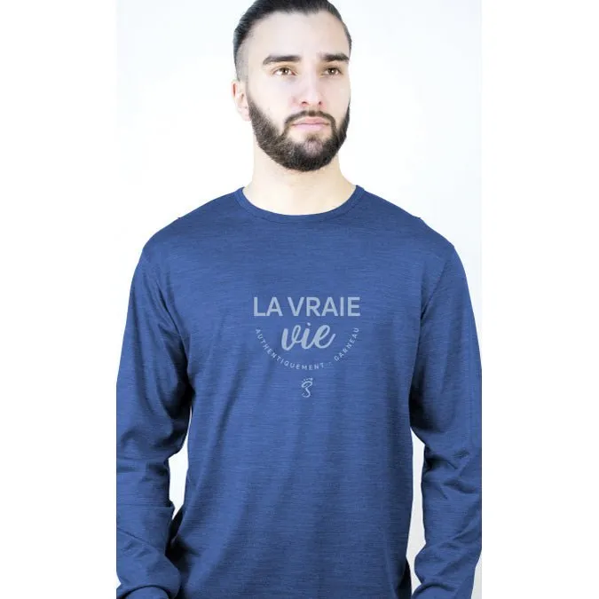Blue Merino Long Sleeve Shirt sold by Garneau Slippers