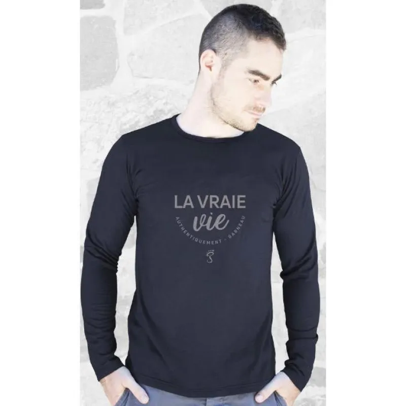 Black Merino Long Sleeve Shirt made by Garneau Slippers
