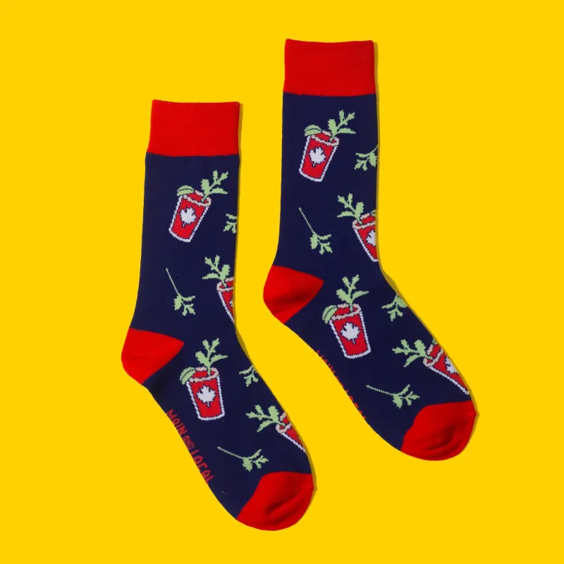 "Canadian Caesar" Cotton Crew Socks by Main & Local sold by Great Sox