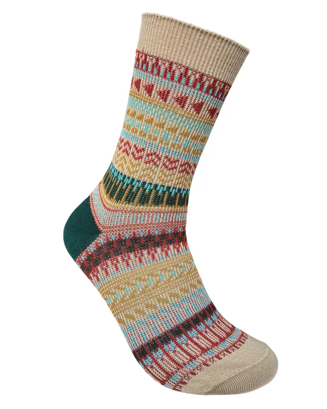 Vagden Jacquard Pattern C Cotton Casual Socks - Medium sold by Great Sox