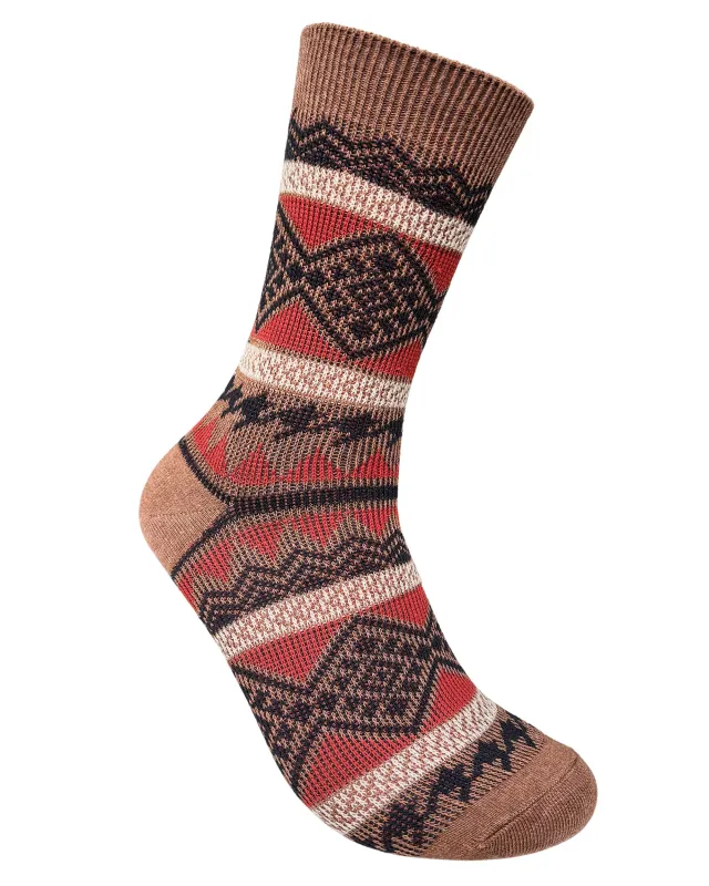 Vagden Jacquard Pattern D Cotton Casual Socks - Medium sold by Great Sox