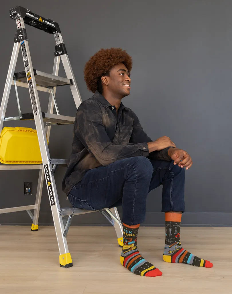 "Fix It" Cotton Crew Socks by Uptown Sox - Large sold by Great Sox product image thumbnail 3