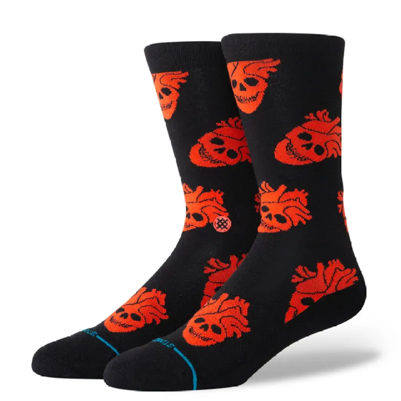StrangeLove x Stance "Fallin' In Skull" Combed Cotton Blend Crew Socks sold by Great Sox
