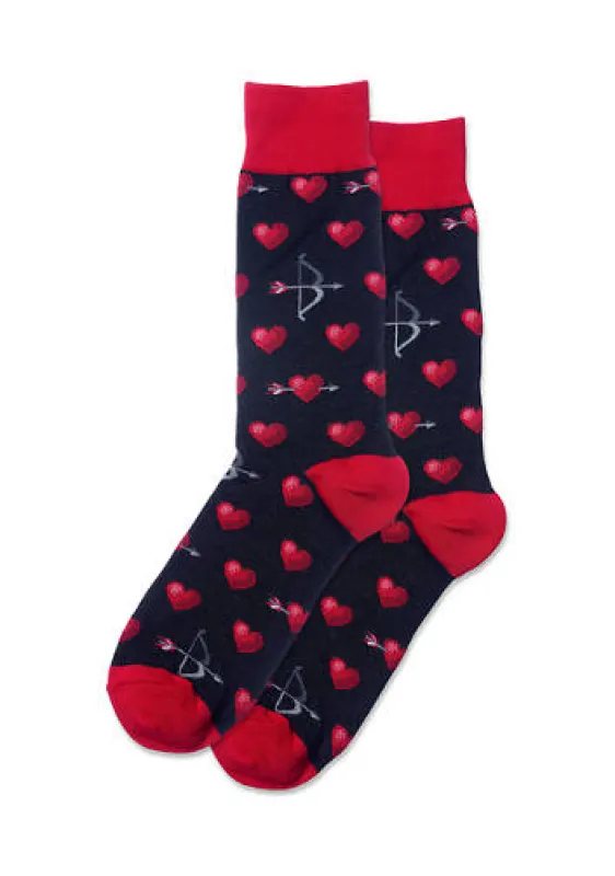 "Bow and Arrow" Cotton Dress Crew Socks by Hot Sox - Large sold by Great Sox