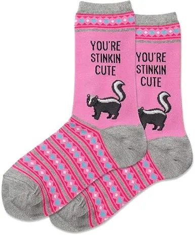 "You're Stinkin Cute" Crew Socks by Hot Sox sold by Great Sox product image thumbnail 3