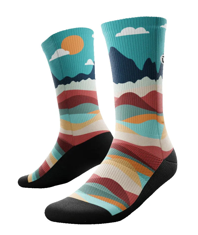 "Head in the clouds" Performance Crew Running Socks by Outway sold by Great Sox