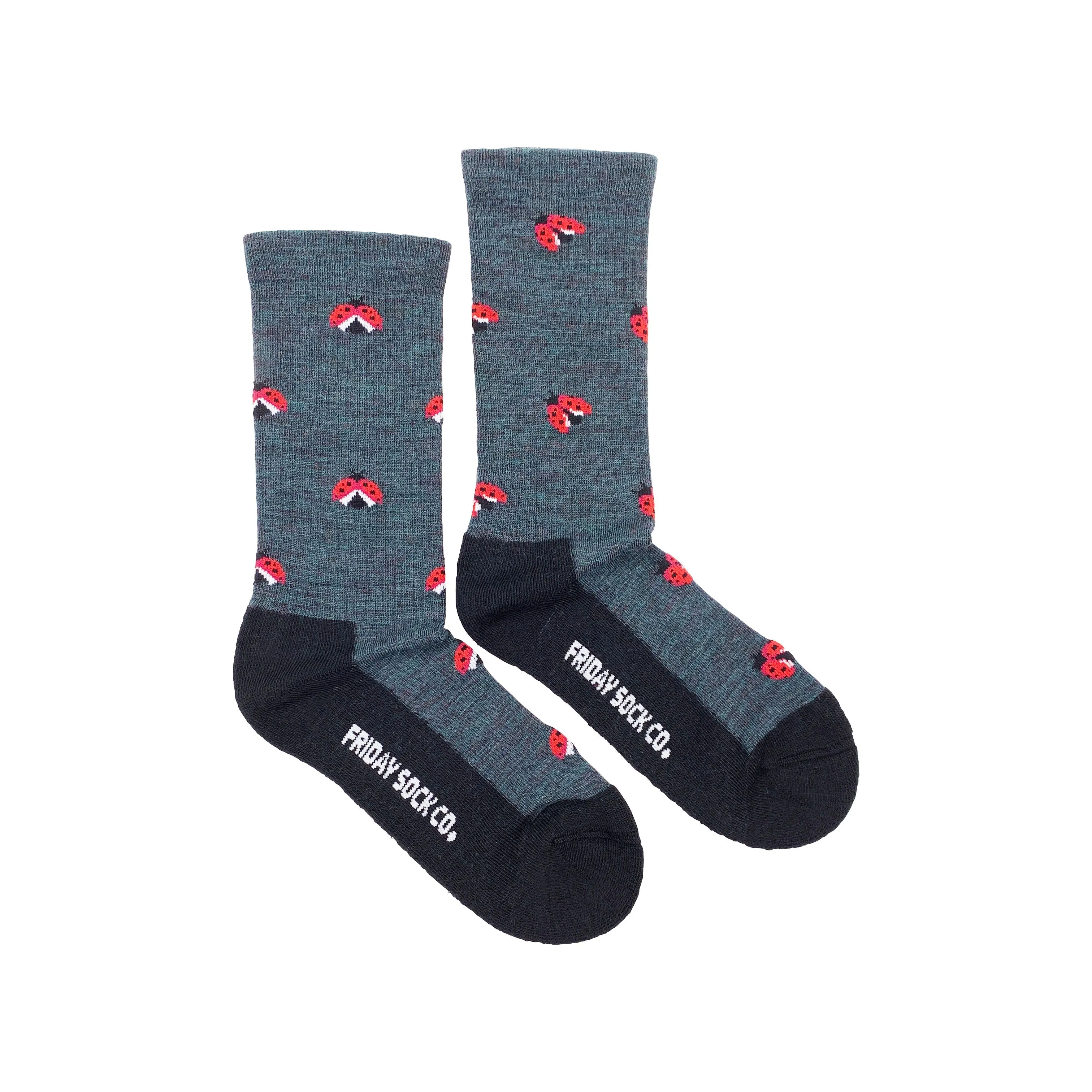 "Ladybug" 70% Merino Wool Socks by Friday Sox Co - Medium sold by Great Sox