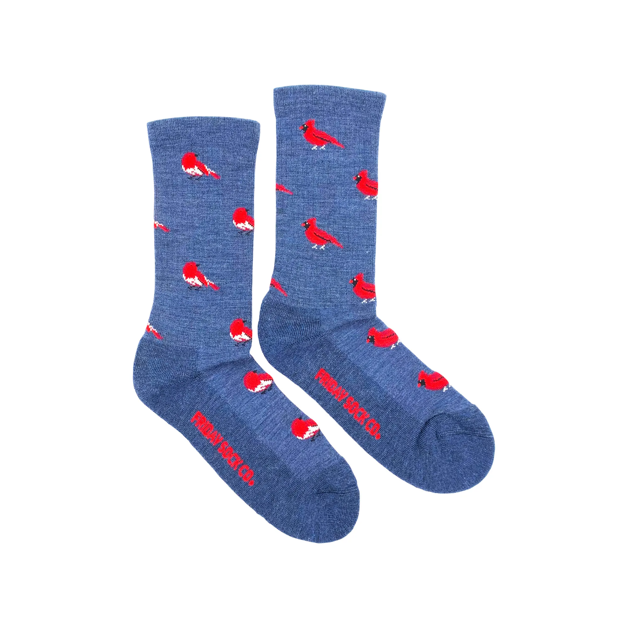 "Cardinal and Robin" 70% Merino Wool Socks by Friday Sock Co - Medium sold by Great Sox