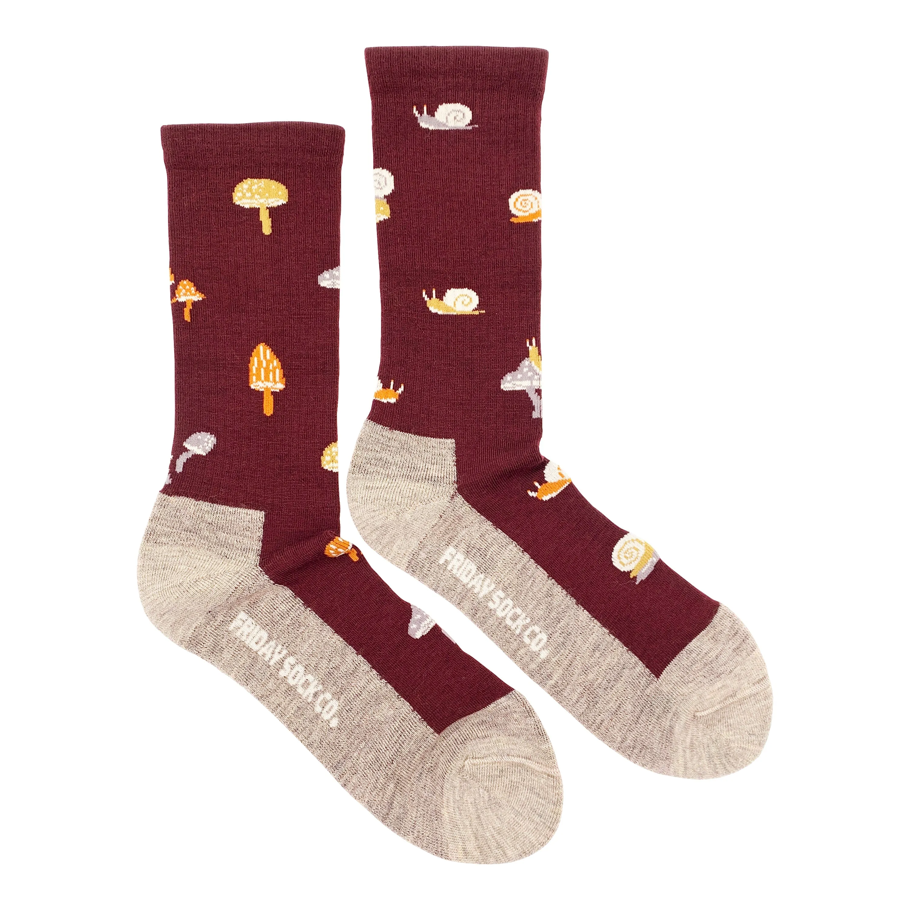"Mushroom" 70% Merino Wool Socks by Friday Sock Co sold by Great Sox