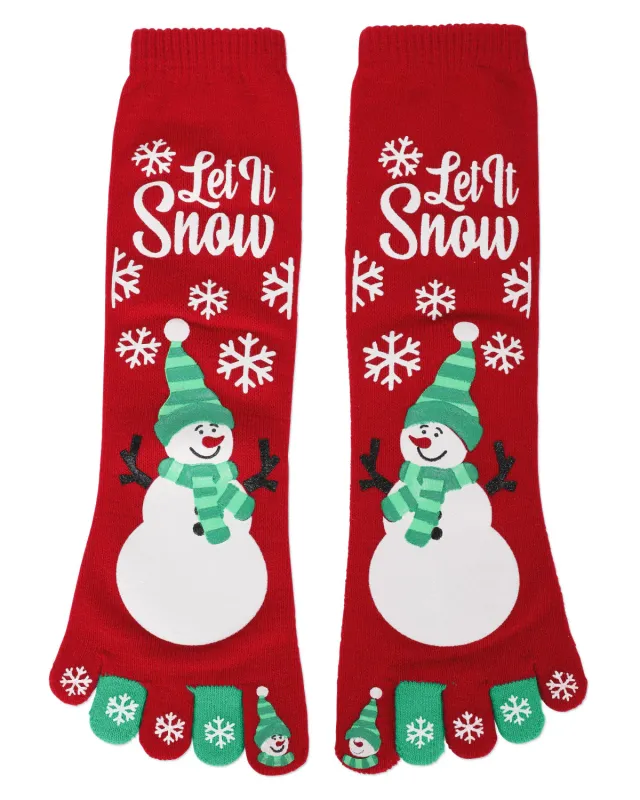 "Let it Snow Toe Sock" Non Skid Socks by Me Moí - One Size made by MeMoi