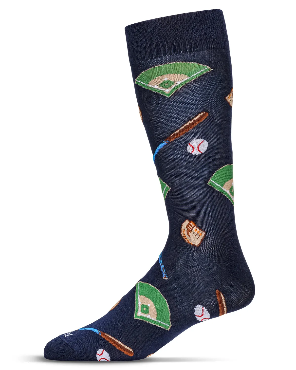 "Baseball" Crew Bamboo Socks by Me Moí - Large sold by Great Sox