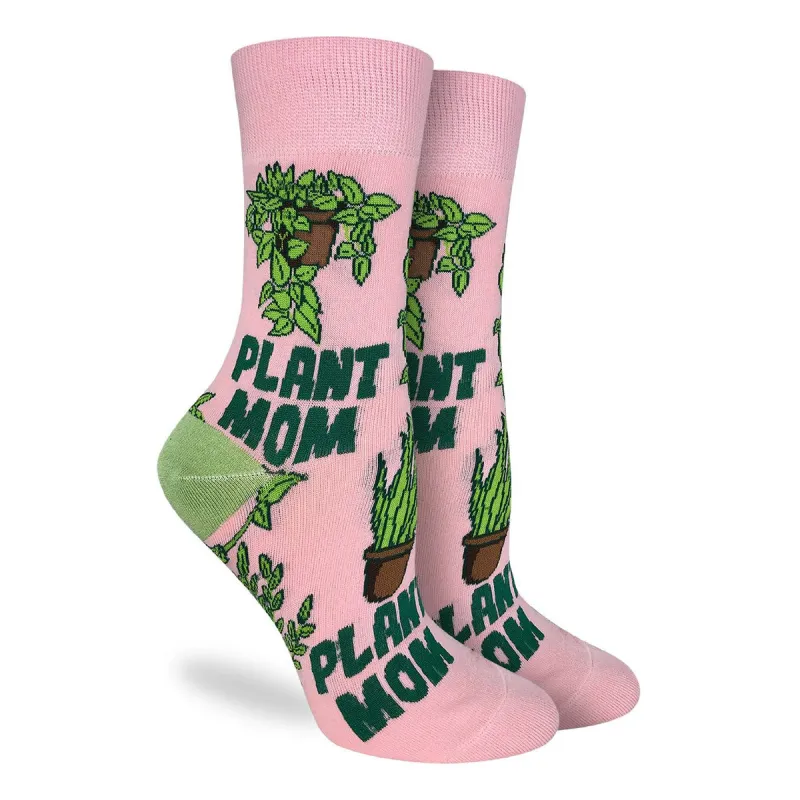 "Plant Mom" Crew Socks by Good Luck Sock sold by Great Sox