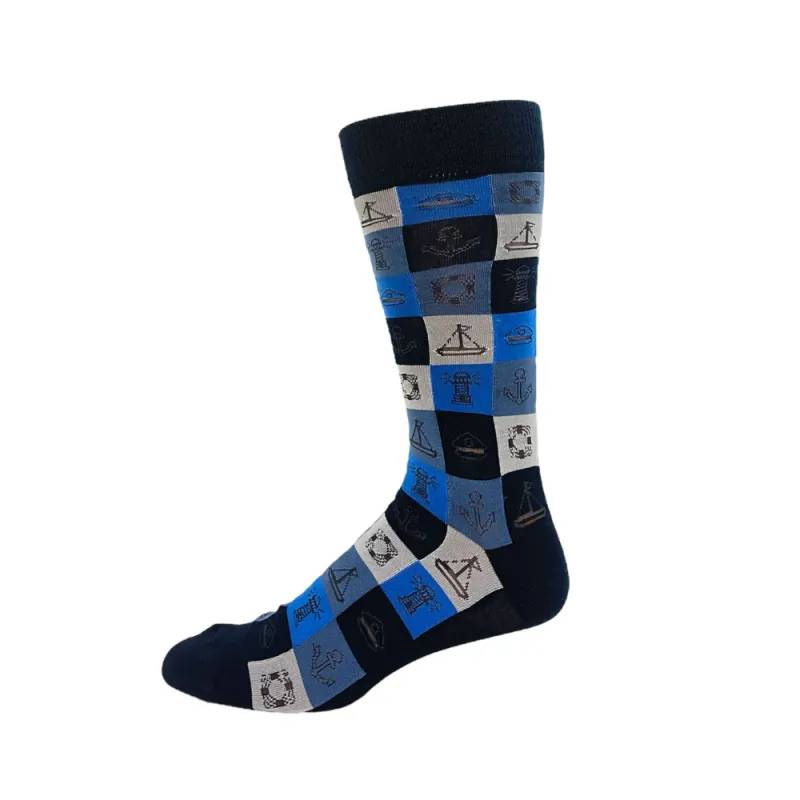 "Marine" Bamboo Socks by Key - Large sold by Great Sox
