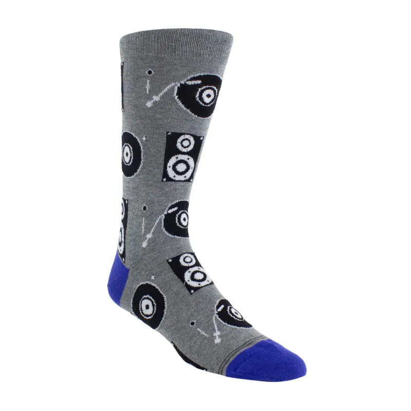 Perri's "TURNTABLES" Cotton Crew Socks - Large sold by Great Sox