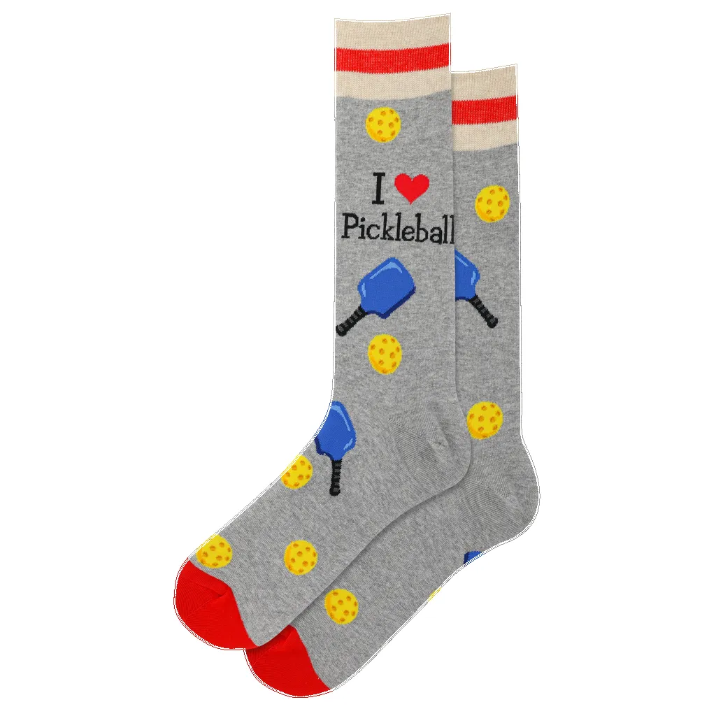 "Pickleball" Cotton Crew Socks by Hot Sox sold by Great Sox