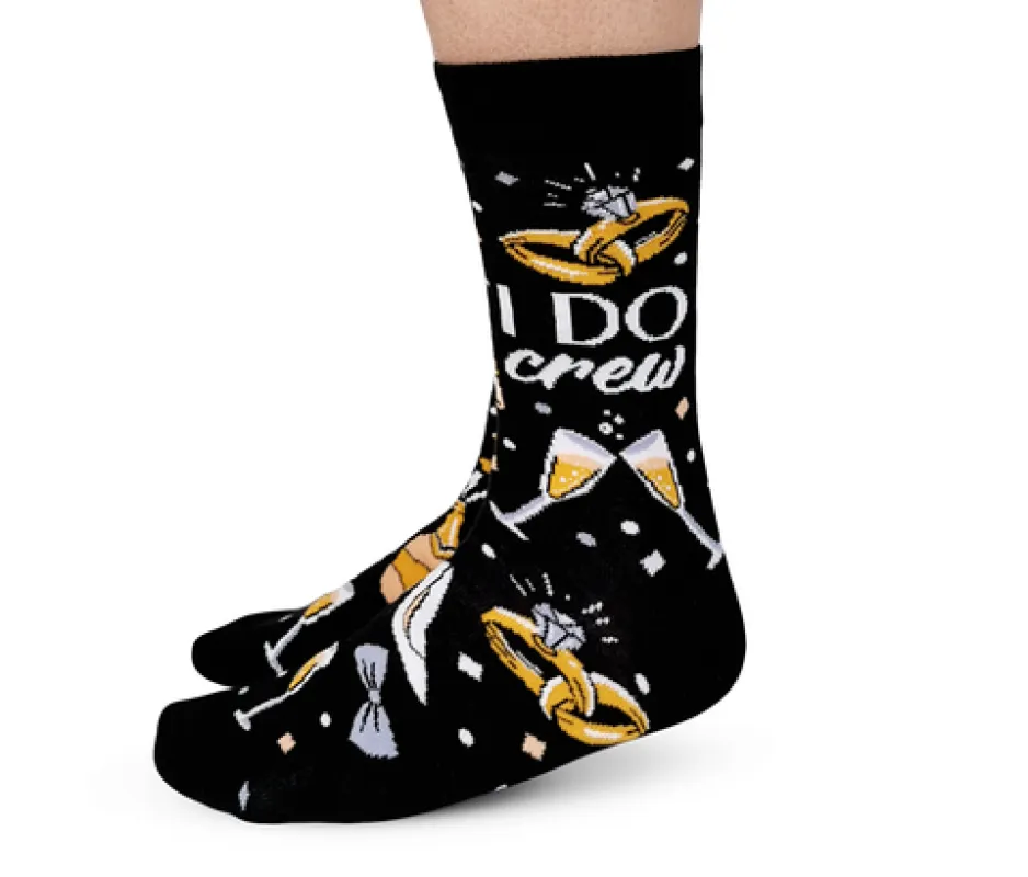 "I Do Crew" Cotton Crew Socks by Uptown Sox sold by Great Sox