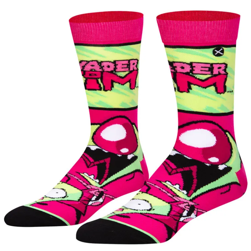 "Invader Zim" Cotton Blend Crew Socks by ODD Sox sold by Great Sox