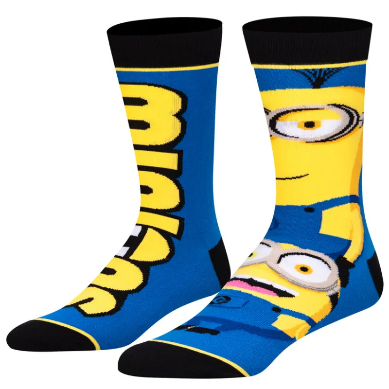 "Minions" Cotton Blend Crew Socks by ODD Sox - LARGE sold by Great Sox