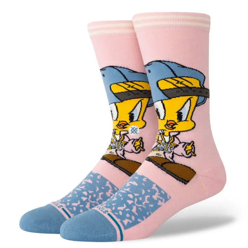 Stance x Looney Tunes "Tweety" Combed Cotton Blend Crew Socks made by Stance