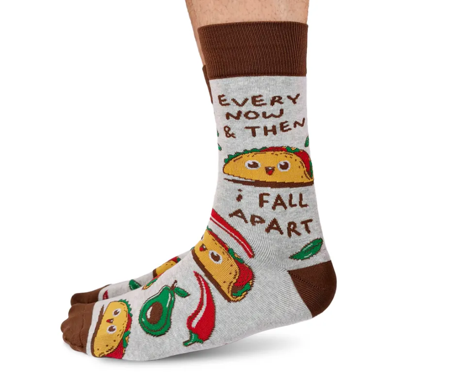 "Tumbling Taco" Cotton Crew Socks by Uptown Sox sold by Great Sox
