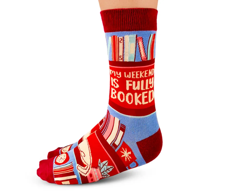 "Bookworm" Cotton Crew Socks by Uptown Sox - Medium sold by Great Sox