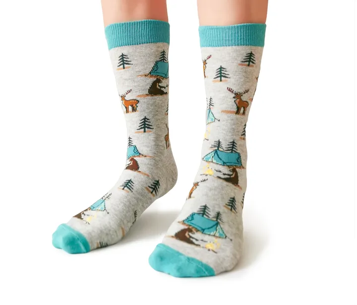 "Camping Queen" Cotton Crew Socks by Uptown Sox - Medium sold by Great Sox