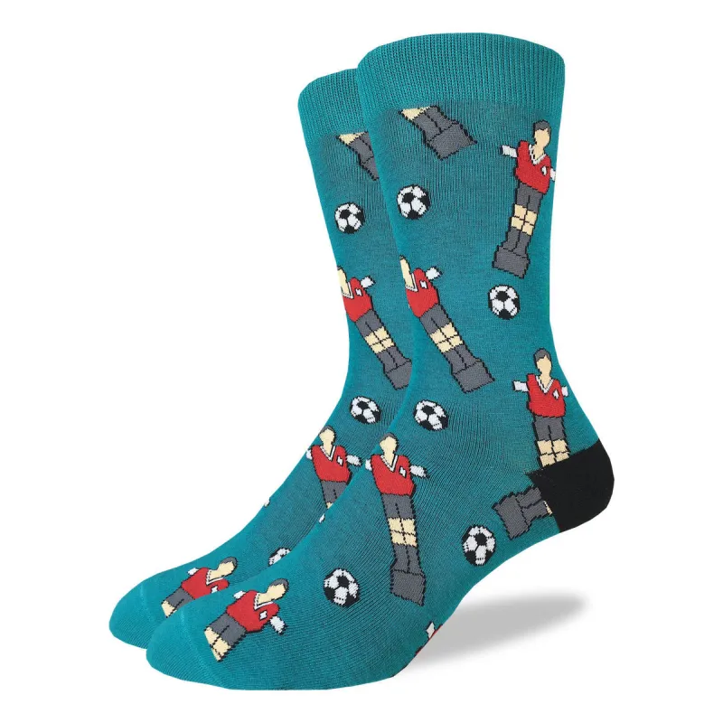 "Foosball" Cotton Dress Socks by Good Luck Sock - Large sold by Great Sox
