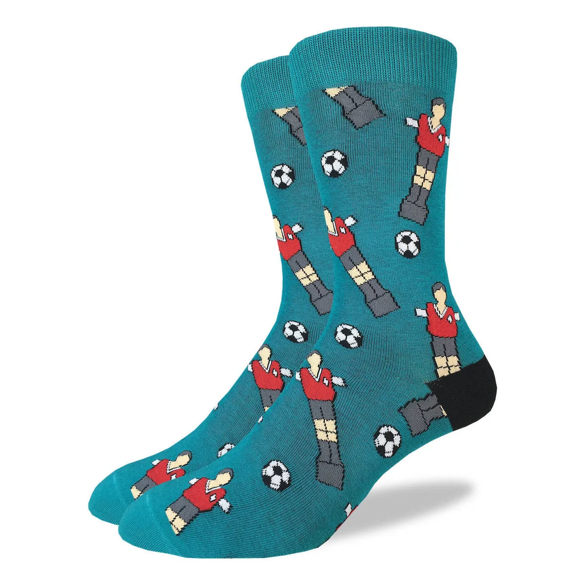 "Foosball" Cotton Dress Socks by Good Luck Sock - Large sold by Great Sox