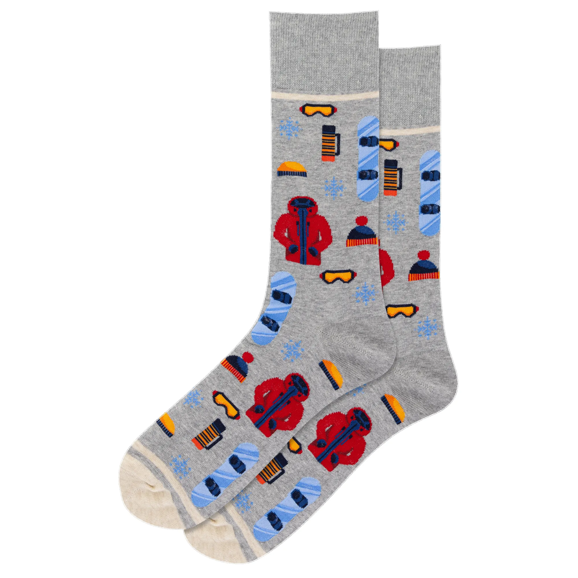 "Snowboarder" Cotton Crew Socks by Hot Sox - Large sold by Great Sox