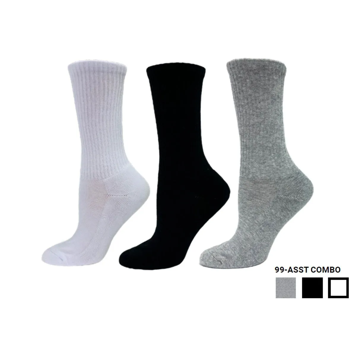 "90% Cotton Crew" Athletic Socks (3 Pairs) by KEY sold by Great Sox product image thumbnail 2