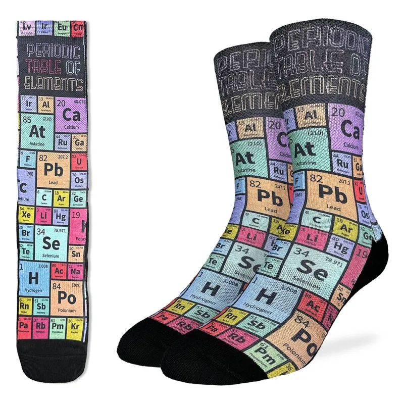 "Periodic Table of Elements" Crew Socks by Good Luck Sock - Large sold by Great Sox