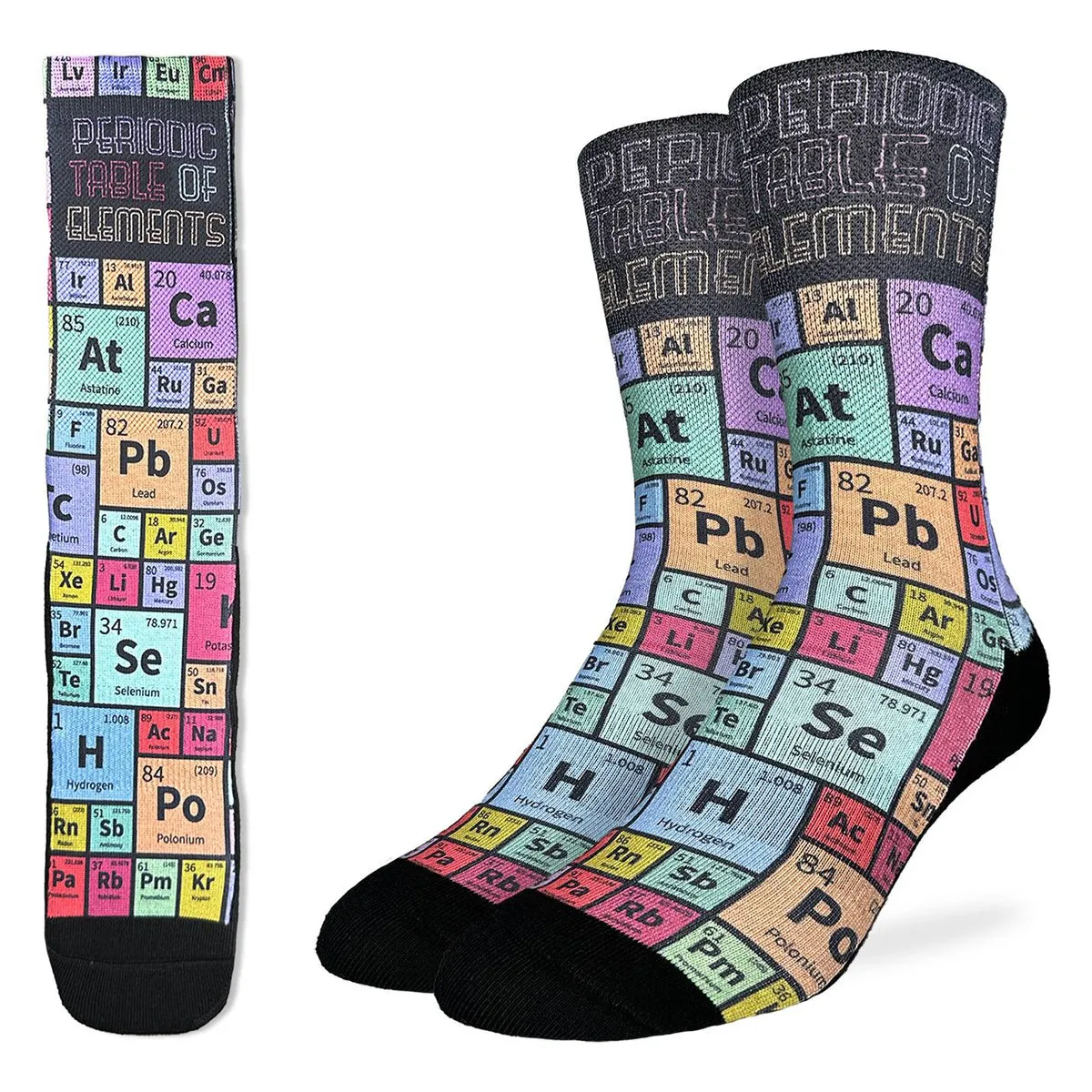 "Periodic Table of Elements" Crew Socks by Good Luck Sock - Large sold by Great Sox