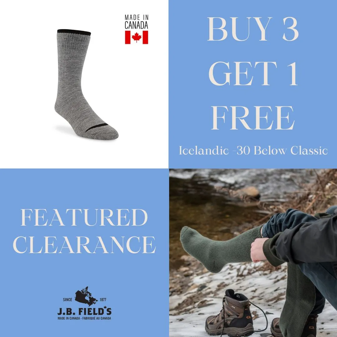 J.B. Field's Kid's "30 Below Classic" Merino Wool Thermal Sock - SLIGHTLY IMPERFECT sold by Great Sox