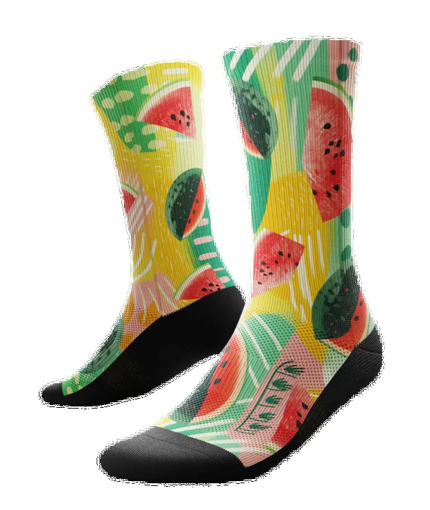 "Melon Madness" Performance Crew Running Socks by Outway sold by Great Sox