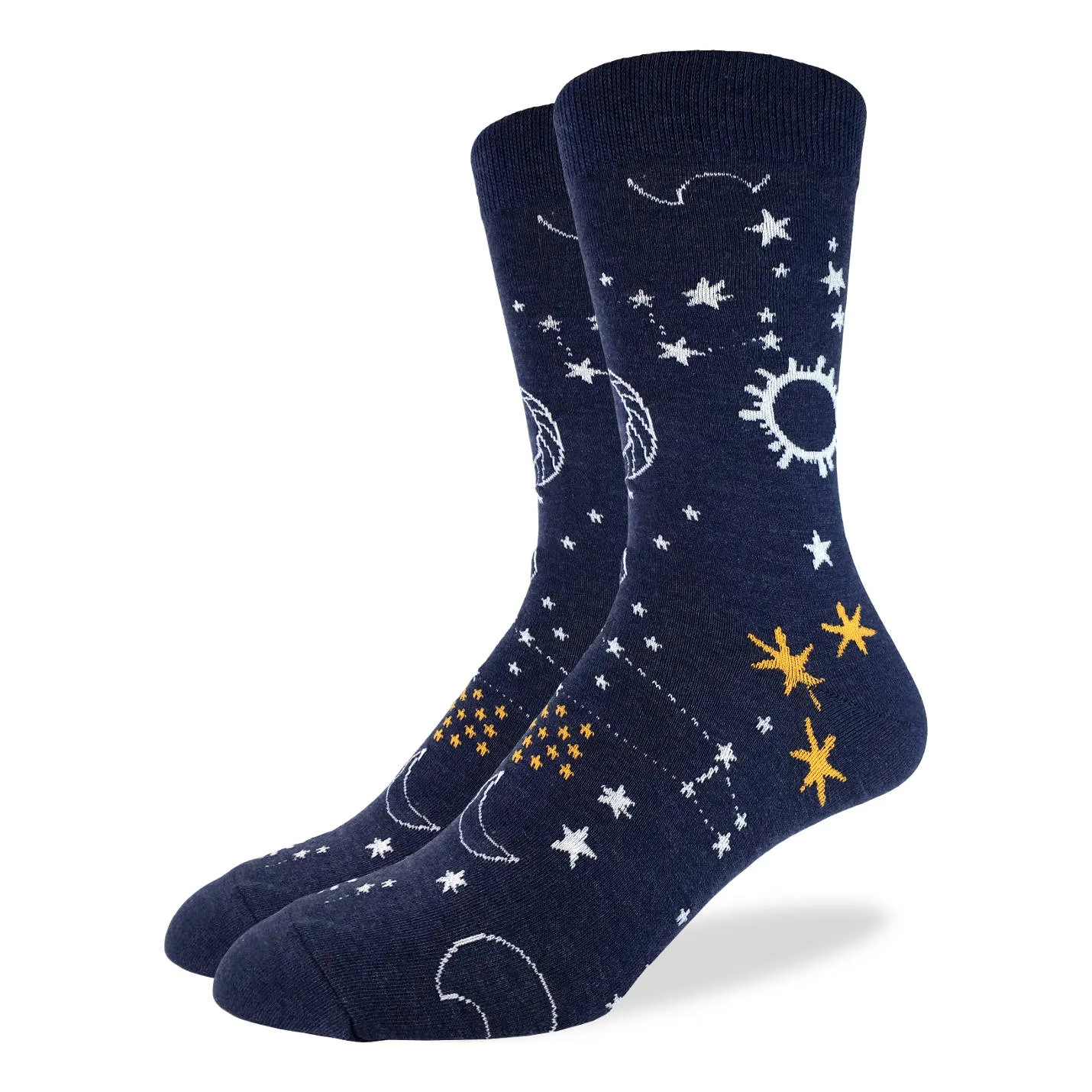 "Starry Night" Cotton Crew Socks by Good Luck Sock sold by Great Sox