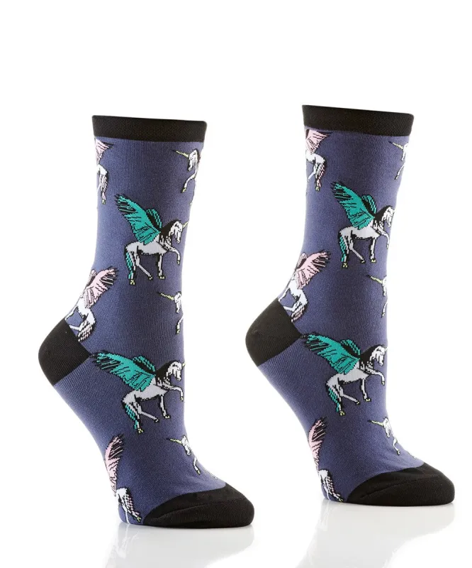 "Unicorns Only" Crew Socks by YO Sox - Medium made by Great Sox