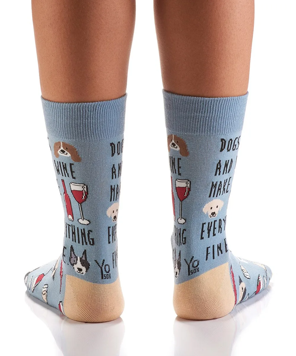 "Dogs and Wine" Cotton Dress Crew Socks by YO Sox -Medium sold by Great Sox product image thumbnail 3