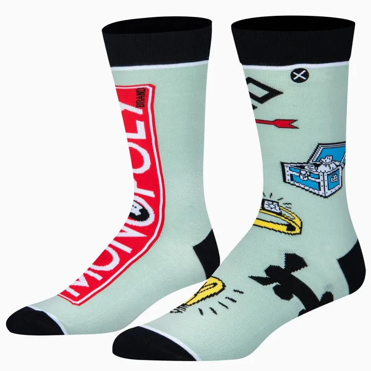 "Monopoly Split" Cotton Crew Socks by ODD Sox sold by Great Sox
