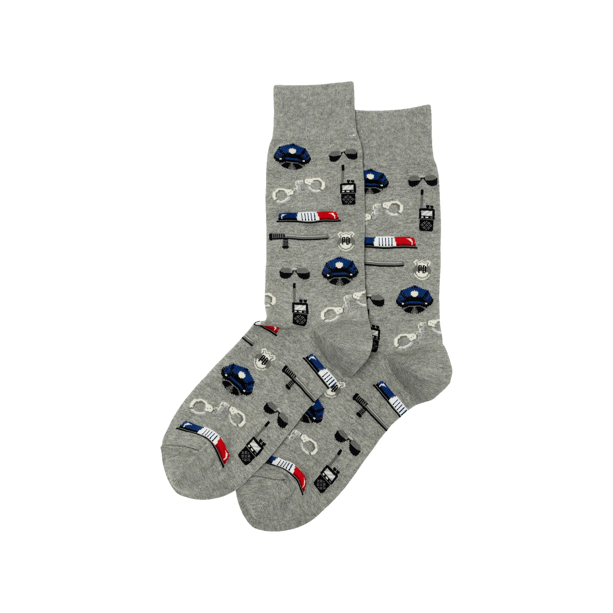 "Police" Cotton Crew Socks by Hot Sox - Large sold by Great Sox